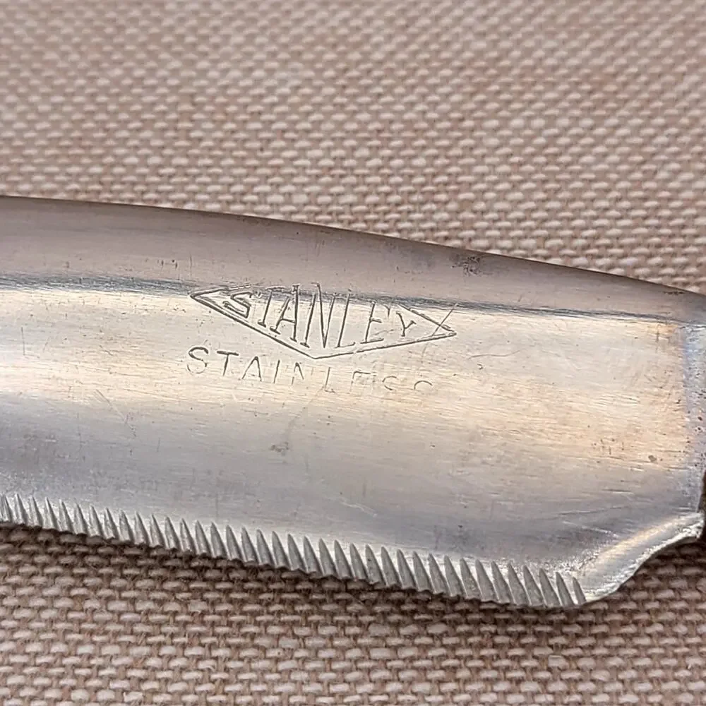 VTG Stanley DeLuxe Steak Knives Set of 6 Stainless - Bakelite Handles Marbled